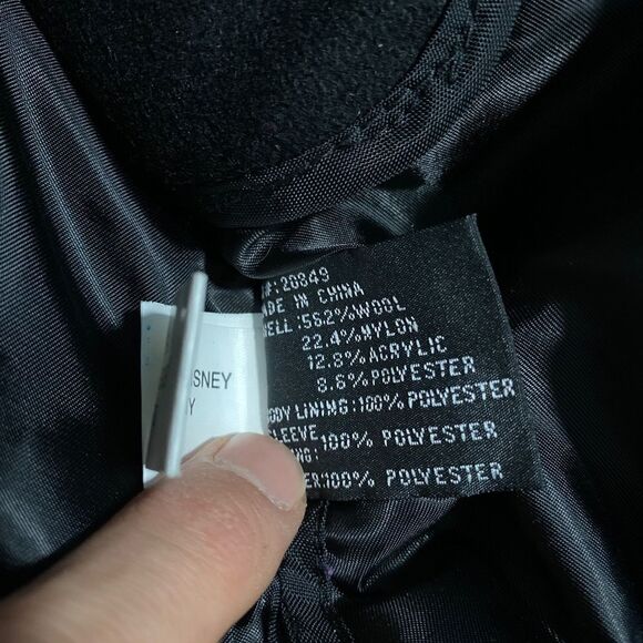 Mickey 71 Wool blend pea coat jacket size L EUC big embroidered logo on back - Picture 8 of 14